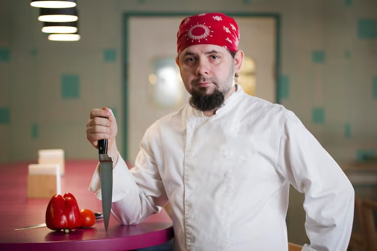 Red Chef Bandana by Orient Uniforms for customers in Dubai, Abu Dhabi, Sharjah, Ajman and across the UAE