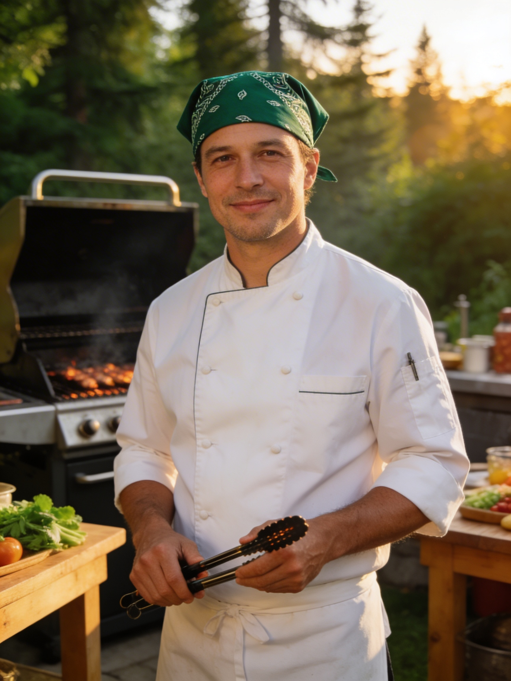Green Printed Bandana Chef Bandana by Orient Uniforms for customers in Dubai, Abu Dhabi, Sharjah, Ajman and across the UAE