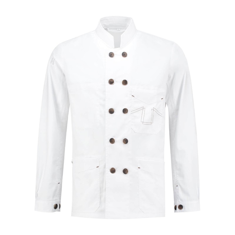 Koksbuis Wit Double B Chef Jacket by Orient Uniforms for customers in Dubai, Abu Dhabi, Sharjah, Ajman and across the UAE