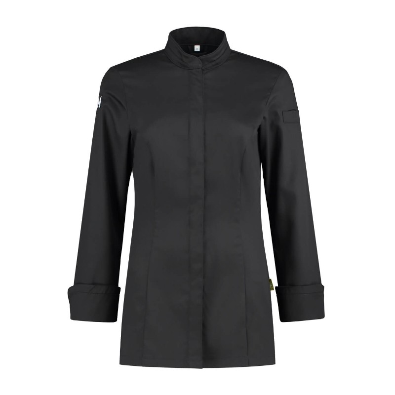 Koksbuis Zwart Elise Black Chef Jacket by Orient Uniforms for customers in Dubai, Abu Dhabi, Sharjah, Ajman and across the UAE