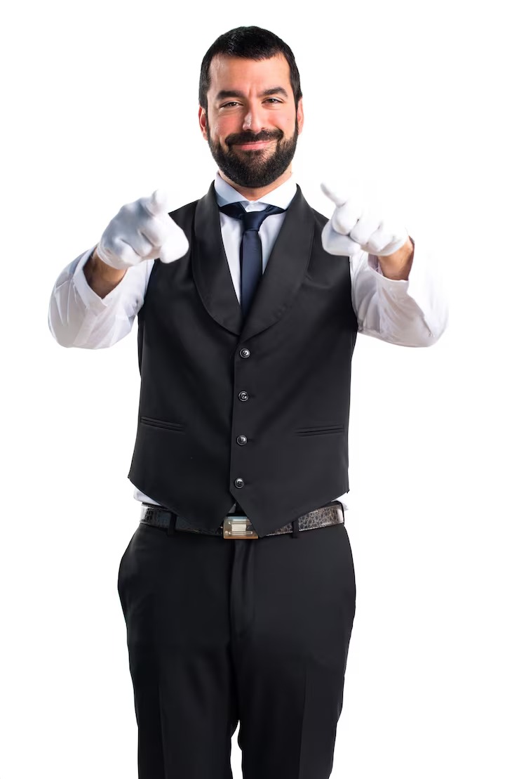 20 Waiter Pointing 1368 1421 by Orient Uniforms for customers in Dubai, Abu Dhabi, Sharjah, Ajman and across the UAE