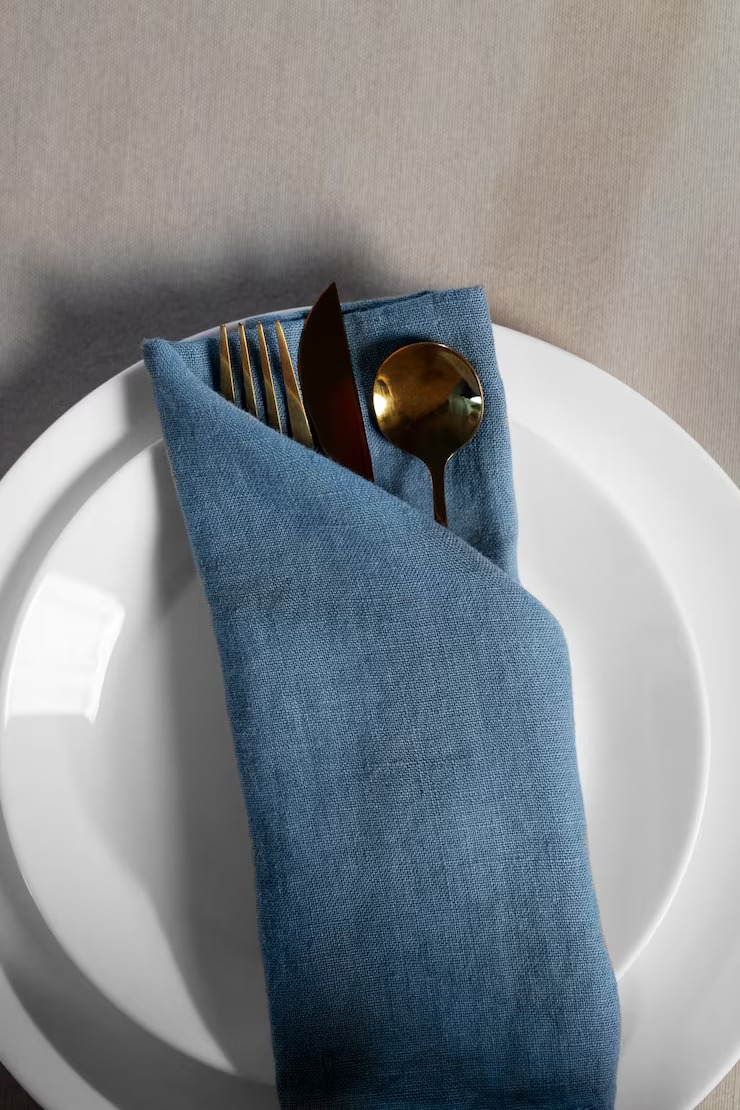 Navy Lienen Cotton Table Runner by Orient Uniforms for customers in Dubai, Abu Dhabi, Sharjah, Ajman and across the UAE