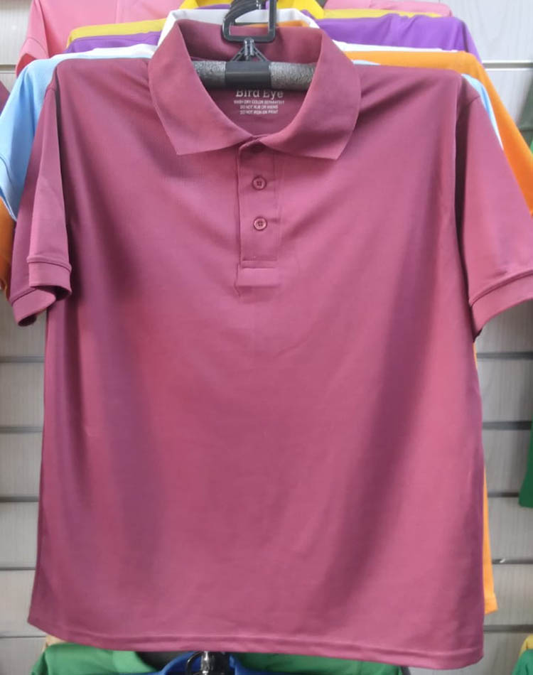 Dry Fit Collection Polo Burgundy Color Polyester Mesh