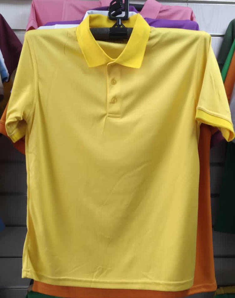 Dry Fit Collection Polo Golden Yellow Color Polyester Mesh