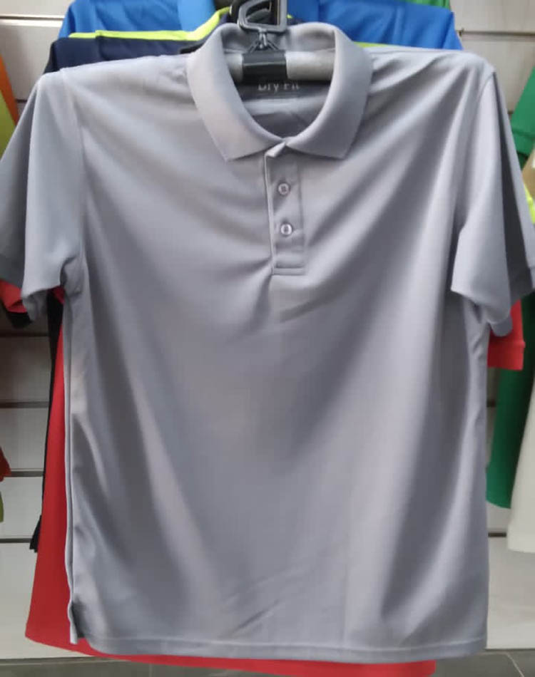Dry Fit Collection Polo Gray Color Polyester Mesh