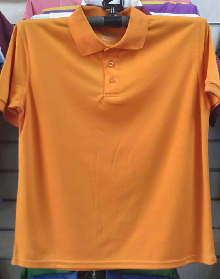 Dry Fit Collection Polo Orange Color Polyester Mesh
