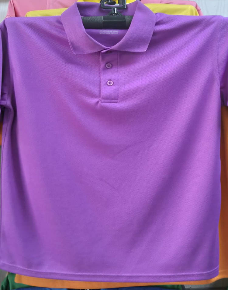 Dry Fit Collection Polo Purple Color Polyester Mesh