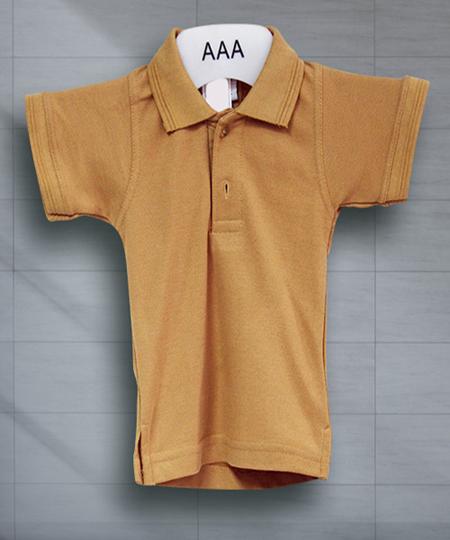 Kids Tshirts Beige Color Polo Children 2 4 Years