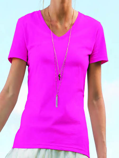 V Neck Tshirts Fuschia Pink Tshirt