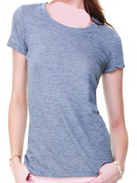 V Neck Tshirts Gray Poly Cotton